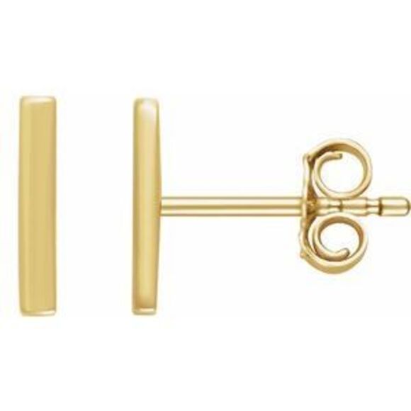 Kazi Luxury 14K Yellow Gold Vertical Bar Earrings
